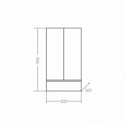 СанТа Подвесной шкаф Марс 50х90 над стиральной машиной – фотография-2