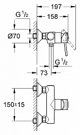 Grohe Смеситель "BauClassic 32867000" для душа – фотография-2