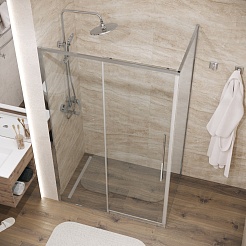 Grossman Боковая стенка Galaxy 80x195 профиль хром стекло прозрачное – фотография-9