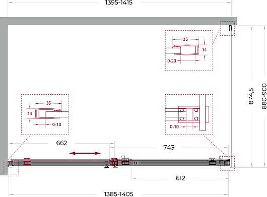 BelBagno Душевой уголок Soft Close-2 SOFT_CLOSE-2-AH-1-140/90-C-Cr 140x90 профиль хром стекло прозрачное – фотография-12