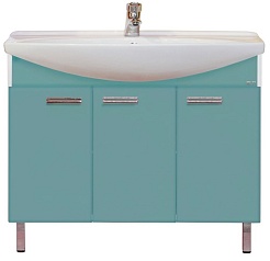 Misty Тумба с раковиной Джулия 105 прямая голубая – фотография-1