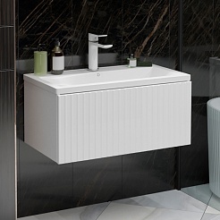 Mixline Тумба под раковину Вектор 80 Марго подвесная белая – фотография-4