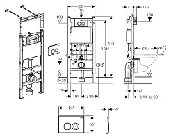 Geberit Система инсталляции Duofix Delta Платтенбау 458.122.11.1 4 в 1 с кнопкой смыва – фотография-2