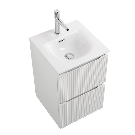 BelBagno Тумба с раковиной Uno mini 40 подвесная Bianco Opaco с раковиной BB-8099-3-40 – фотография-2