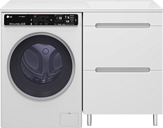 Misty Тумба с раковиной Байкал 120 R под стиральную машину белая