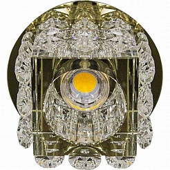 Feron Встраиваемый светильник JD58 LED прозрачный,золото – фотография-1