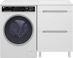 Misty Тумба с раковиной Байкал 120 R под стиральную машину белая – фотография-1