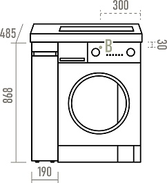 Misty Мебель для ванной Амур 80 под стиральную машину белая – фотография-10