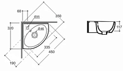 Керамин Раковина угловая Лаго 45 4810531138464 – фотография-4
