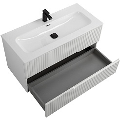 Cezares Тумба с раковиной Duet-N 100 подвесная Bianco Opaco с раковиной CZR-8073-100 – фотография-2