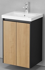 Velvex Тумба под раковину Klaufs 50 черная/дерево – фотография-1