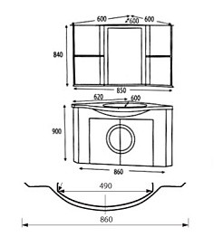 Misty Мебель для ванной Olimpia Lux 60 угловая черная патина R – фотография-8