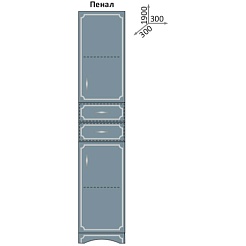 Какса-а Пенал для ванной Патина 30 черный с золотом – фотография-2