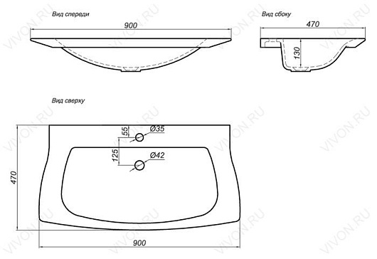 Aqwella Мебель для ванной Simphony Т7/1 дуб сонома – картинка-5