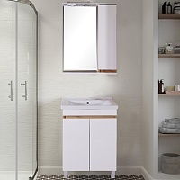 ASB-Mebel Мебель для ванной Марко 60 2.0 белая/дуб золотой