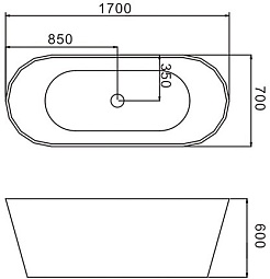 Grossman Акриловая ванна GR-2601 Black 170x70 – фотография-7