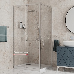 Paini Душевой уголок Dax 120х80 84CR12080 хром матовый – фотография-2