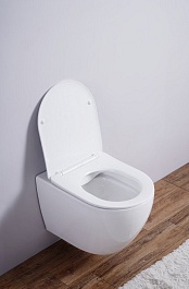 Esbano Унитаз Amapola подвесной безободковый белый матовый – фотография-8