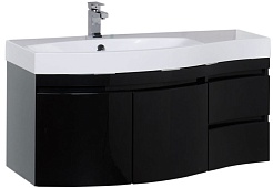 Aquanet Тумба с раковиной Опера 2-115 L черная (169612) – фотография-1