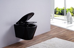 Esbano Унитаз Clavel подвесной безободковый черный – фотография-7