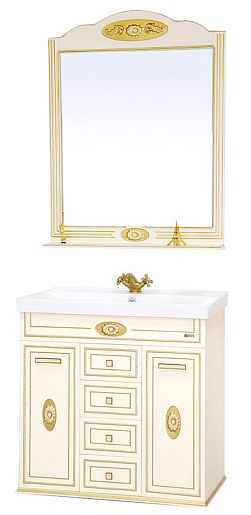 Misty Мебель для ванной Roma 75 бежевая патина – фото-1