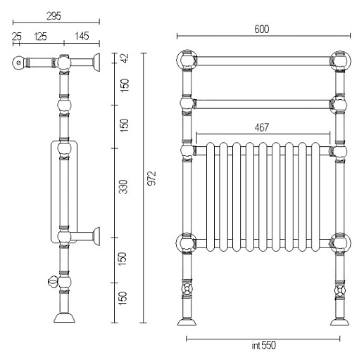 Margaroli Полотенцесушитель Armonia 920 бронза – фотография-2