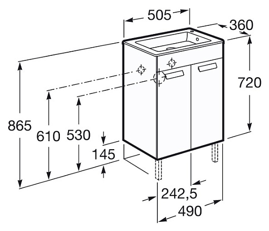Roca Мебель для ванной Debba 50 венге – картинка-3