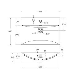 BelBagno Мебельная раковина 60 BB-8076-3-60 – фотография-2