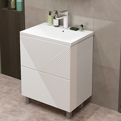 Mixline Тумба с раковиной Вектор 65 белая – фотография-4