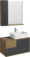 Акватон Мебель для ванной Терра 85 дуб кантри/антрацит с раковиной Mila