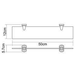 WasserKRAFT Полка стеклянная "Oder K-3024" – фотография-3
