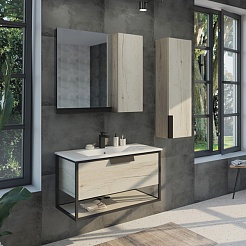 Comforty Зеркальный шкаф Бонн 90 дуб дымчатый – фотография-2