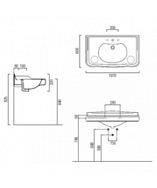 GSI Подвесная раковина Old Antea 5646111 107 см – фотография-2