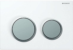 Geberit Кнопка смыва Omega 20 115.085.KL.1 белая/матовый хром – фотография-1
