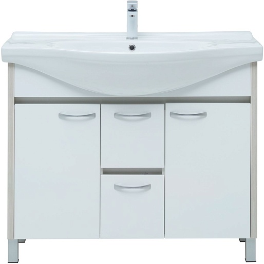 Aquanet Тумба с раковиной Донна 100 белый дуб/белая – картинка-3