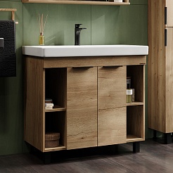 Onika Мебель для ванной Легран 90 дуб галифакс – фотография-11