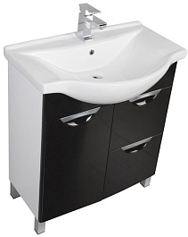 Aquanet Тумба с раковиной "Асти 75" черная, с б/к – фотография-3