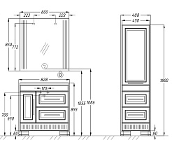 Opadiris Мебель для ванной "Оникс 80" золотая патина – фотография-3