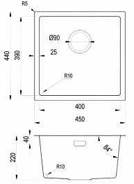 Hoffger Мойка для кухни 4544 Black – фотография-2