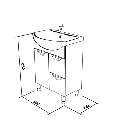 Bas Мебель для ванной Ария 60 Балтика – фотография-2
