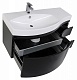 Aquanet Тумба с раковиной Опера 1-115 L с ящиком черная (169658) – картинка-13