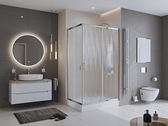 BelBagno Душевой уголок Uno 120/90 UNO-195-AH-2-120/90-CH-CR стекло рифленое – фотография-2