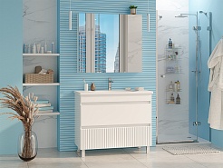 Misty Тумба с раковиной Мира 100 белая матовая – фотография-7