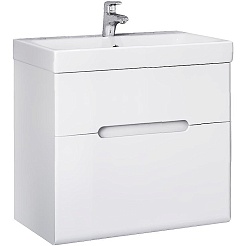 Jorno Тумба с раковиной Moduo Slim 60 белая Mod.01.60/P/W подвесная – фотография-1