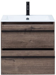 Aquanet Тумба под раковину Lino 60 подвесная дуб веллингтон – фотография-5