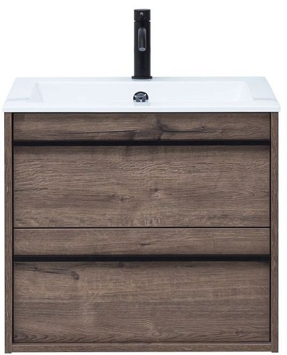 Aquanet Тумба под раковину Lino 60 подвесная дуб веллингтон – фотография-2