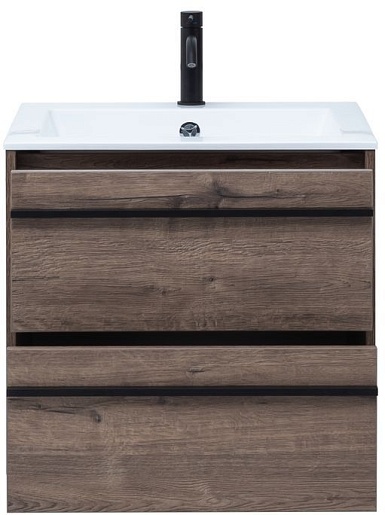 Aquanet Тумба под раковину Lino 60 подвесная дуб веллингтон – картинка-5