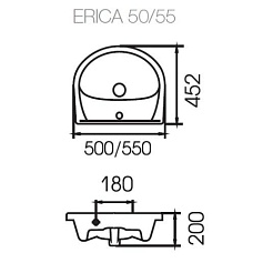 Cersanit Раковина "ERICA 55" S-UM-ERI55/1 – фотография-2