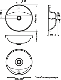 Brevita Мебель для ванной Grafit 120 под стиральную машину графит/махагон – фотография-24