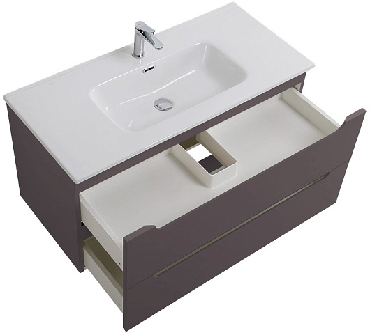 BelBagno Тумба под раковину Etna 100 подвесная темно-серая матовая – фотография-6